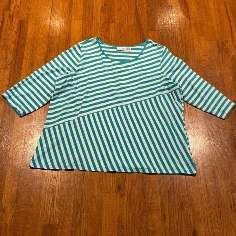 Denim & Co Striped Tunic Top - Size 2X